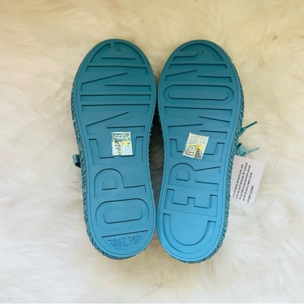 New! OPENING CEREMONY La Cienega Glitter Lace Up Platform Sneakers - Picture 15 of 16